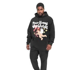 Conjunto de chándal de hombre de dos piezas con estampado de abullonado de algodón 100% sólido de invierno personalizado conjunto de Jogger con capucha y pantalones de chándal de alta calidad - Product Image 1