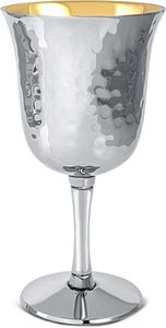 Cáliz de Kiddush Moderno y Ecológico de Latón con Tallo Metálico Dorado, Copa de Vino para Shabat y Ceremonias Religiosas - Product Image 4