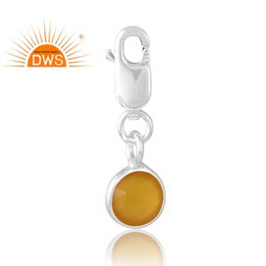 จี้พลอยคาลซิโดนีสีเหลืองธรรมชาติสีเงินสเตอร์ลิง925ผลิตได้ตามต้องการ - Product Image 2