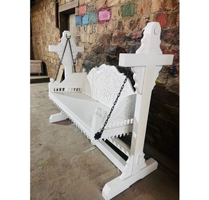 Balançoires Jhula artisanales en bois 3 places traditionnelles de qualité supérieure personnalisées pour l'extérieur fabricant grossiste Inde - Product Image 2