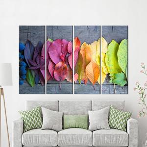 Toile imprimée : Art mural avec feuilles colorées d'automne pour la décoration des fêtes, 4P : encadré sur toile - Product Image 1