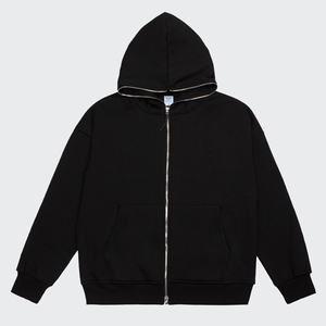Custom Logo Embossed Fleece Hood Sweatshirt & Zipper <b>Hoodies</b> for Men with 3D Embroidery Screen Print Polyester/Cotton <b>Waterproof</b> - Product Image 2