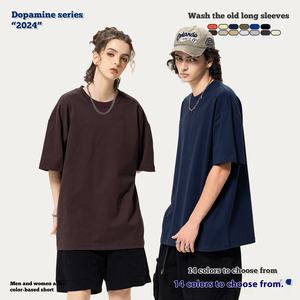 T-shirt pour hommes personnalisé lavage à l'acide vintage 250gsm 100% coton T-Shirt pour hommes surdimensionné grande taille graphique t-shirts avec logo - Product Image 3