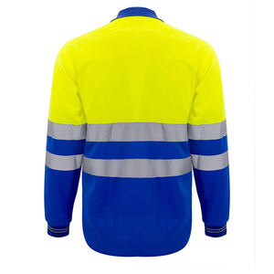 Camiseta de Manga Larga de Alta Visibilidad para Construcción, Ropa de Trabajo de Alta Visibilidad, Camiseta Polo de Seguridad Reflectante con Cintas Reflectantes - Product Image 6