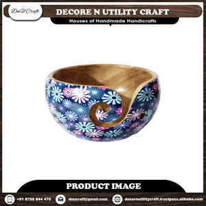 Accessoire de Kit de Crochet de qualité supérieure Bol de fil de bois de Sheesham fabriqué à la main Porte-fil en bois multicolore pour la couture à tricoter - Product Image 2