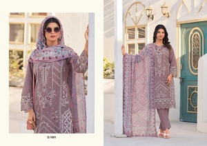 Nouveau Designer Organza Salwar Kameez pur coton avec impression numérique Dupatta haut et bas brodés lourds pour les fêtes - Product Image 3