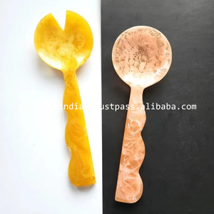 Cuchara de resina hecha a mano elegante, herramientas duraderas para ensaladas, aptas para lavavajillas, respetuosas con el medio ambiente, diseño moderno y elegante para servir en la cocina - Product Image 6