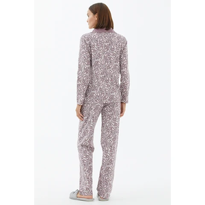 Vêtements de nuit de qualité supérieure pour femmes Vêtements d'intérieur d'automne et d'hiver Pyjamas imprimés en velours doré pour femmes - Product Image 5