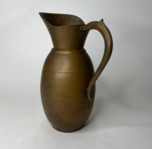 Jarra de Metal Vintage florero desgastado acabado latón florero largo patrón Floral para el hogar sala de estar y boda - Product Image 3