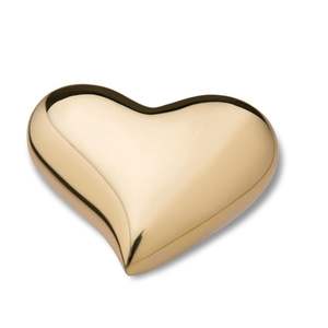 Venta al por mayor de urnas de recuerdo elegantes de latón con forma de corazón dorado para almacenamiento y recuerdo de cenizas - Product Image 1