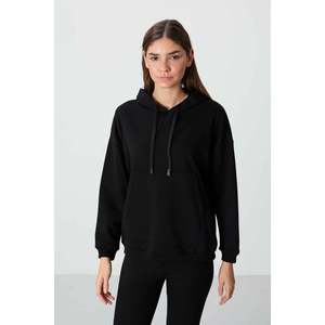 Sweat-shirt à capuche oversize pour femme TommyLife, pull en mélange de coton, manches longues, noir, tailles S-XXL, modèle 97291 - Product Image 1