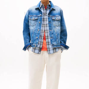 Veste en jean unisexe fabrication pakistanaise veste en jean unisexe de couleur personnalisée veste en jean avec logo personnalisé - Product Image 3