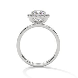 2.0ct Cushion Cut Moissanite Halo <b>Solitaire</b> <b>Ring</b> 925 Sterling <b>Silver</b> Engagement Band - Product Image 5
