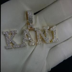 Personalizable 14K oro amarillo moissanita diamante colgante KAN1 VVS claridad diseño personalizado Hip Hop joyería fina para ocasiones de fiesta - Product Image 2