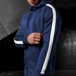 Conjunto deportivo de alta calidad 100% algodón con logotipo personalizado para hombre, Sudadera con capucha para gimnasio, pantalones de chándal, patrón sólido, transpirable, ligero, Invierno - Product Image 5