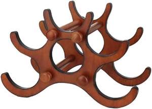 Estante de vino de madera-6 botellas encimera decorativa soporte de botella de vino de mesa estante de almacenamiento de vino de pie libre - Product Image 3