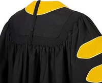 Robe de remise de diplôme universitaire unisexe de luxe, cagoule de doctorat à 8 pans, ensemble léger en polyester brodé imitation cuir