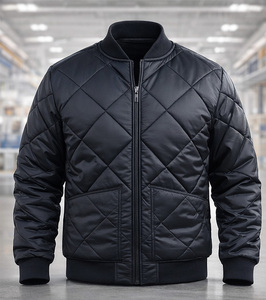 Chaqueta Bomber Acolchada para Hombre, Ligera, con Cierre, Estilo Universitario, con Cuello Acanalado, Ropa de Calle Informal, Prenda Exterior de Invierno - Product Image 2