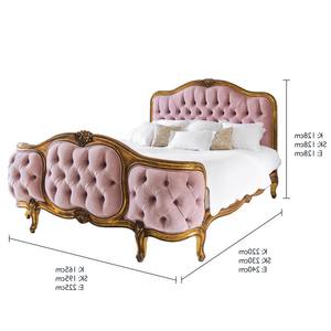 กรอบเตียงกำมะหยี่สไตล์ฝรั่งเศสสีทองทำจากไม้เนื้อแข็งสำหรับเฟอร์นิเจอร์ห้องนอนและเฟอร์นิเจอร์วิลล่า - Product Image 6