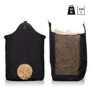 Bolsa de heno resistente con correas ajustables para colgar fácilmente en graneros o remolques Bolsa de heno de alimentación lenta con pequeños agujeros de malla - Product Image 2