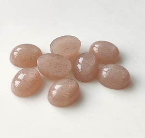 Prix de gros Pierre de lune pêche naturelle Cabochon ovale en vrac 3x5mm-20x30mm à dos plat Effet de couleur/feu pour la fabrication de bijoux - Product Image 4