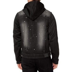 แจ็กเก็ตยีนส์สำหรับผู้ชายเสื้อแจ็กเก็ตยีนส์ผ้าฝ้ายสำหรับผู้ชายเสื้อแจ็กเก็ตยีนส์แบบมีสไตล์งานตามสั่งสำหรับผู้ชาย - Product Image 4