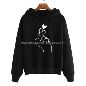 Sudadera con capucha personalizada de alta calidad para hombre y mujer, ropa deportiva Unisex de talla grande con estampado de corazón y dedos, 100% - Product Image 3