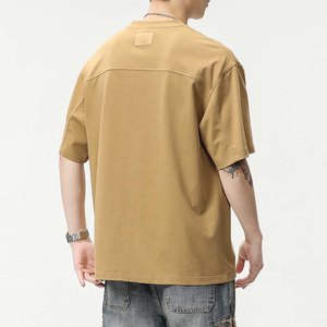 Vente en gros de nouveaux vêtements décontractés d'été pour hommes T-shirt ample à manches courtes à séchage rapide avec logo personnalisable coupe régulière motif solide - Product Image 5