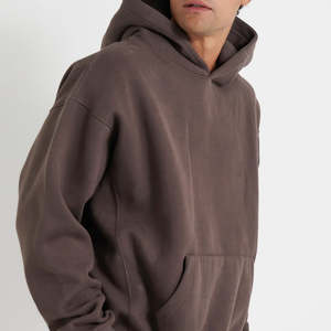 Sudadera con Capucha de Alta Calidad, Gruesa, de Felpa Francesa, Hombros Caídos, Sin Cordones, Estilo Holgado para Hombre - Product Image 3