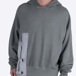 "Áo hoodie vá khóa kéo đơn nam bền bỉ-chất lượng cao, thoải mái và hoàn hảo cho trang phục hàng ngày và các hoạt động bình thường" - Product Image 3