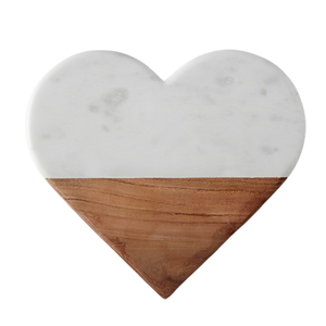 Sous-verres en marbre à double ombre fabriqués à la main en forme de coeur Table de cuisine sous-verres en pierre ensemble parfait cadeau de maison pour les êtres chers - Product Image 1