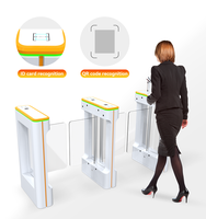 Porte battante de sécurité automatique, lecteur de carte à puce intelligent compact, lecteur de code QR, barrière pivotante légère, tourniquet pour supermarché, hôtel