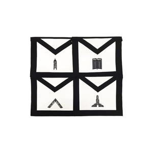 Tabliers d'officiers maçonniques Blue Lodge-Ensemble de 15 colliers de tabliers Tablier brodé à la machine et étui Arc royal Col habillé complet - Product Image 4