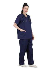 Conjunto Médico Unisex Cómodo de Manga Corta con Estampado de Poly/Algodón en Relieve, Pantalones para Médicos, Enfermeras, Uso en Hospital - Product Image 3
