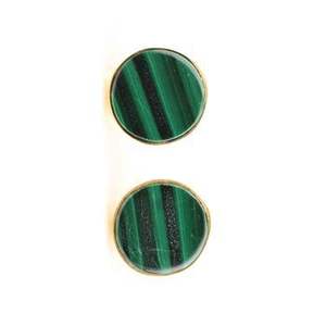 18K Gold Plated 925 Sterling Silver <b>Fine</b> <b>Stud</b> <b>Earrings</b> Stunning Indian Design with Natural Malachite Gemstone for Women Girls - Product Image 4