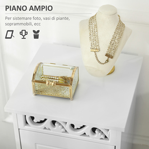 HOMCOM Armoire polyvalente avec tiroirs, armoire basse en MDF de qualité E1 29.8x29.8x68.5cm blanc - Product Image 5