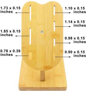 Bloc de couteaux en bambou sans couteaux, support de bloc de couteaux de cuisine en forme de guerrier, support de couteau à 7 trous (sans couteaux) - Product Image 2