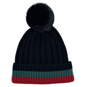 2025 saisonnier 3D brodé coloré équipe sportive bonnets tricotés 100% coton avec pompon et nœud imprimé Style d'hiver - Product Image 3