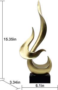 Luxurious Fire Design Metal Sculpture Collection Artistic Statues and Ornamental Decor for Home Office and Stylish Living <b>Spaces</b> - Product Image 2