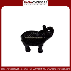 Figurine d'éléphant noir en aluminium avec le tronc abattu pour l'école, le restaurant, l'hôtel, le bureau - Product Image 3