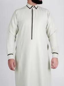 Jubba Thobe Khamis de haute qualité pour hommes, dernier design, broderie, grande taille, Arabie Saoudite, Moyen-Orient, Oman, vêtements islamiques - Product Image 3