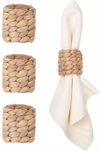 Vente en gros pas cher Anneau de serviette en rotin pour décoration de table avec strass et bling Anneau à boucle pour serviette de table - Product Image 4