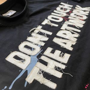 2024 printemps été Vintage lavé hommes surdimensionné t-shirts en détresse broderie 100% coton lourd lavage à l'acide T-Shirt - Product Image 2