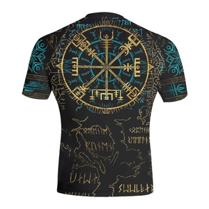 T-shirt de compression athlétique respirant à séchage rapide, écologique, en spandex/polyester, vêtements de performance personnalisés pour les arts martiaux - Product Image 2