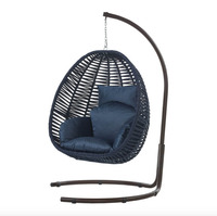Fauteuil suspendu Eggchair de haute qualité en métal au design moderne pour une utilisation en intérieur/extérieur avec support pour chambre à coucher, hôtel, parc