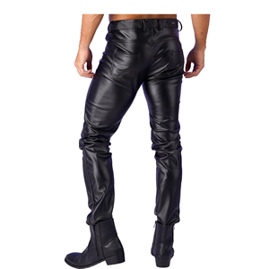 Mejor Precio de alta calidad pantalones de los hombres de color sólido de cuero genuino personalizable tejido no tejido OEM/ODM Venta de servicio - Product Image 4