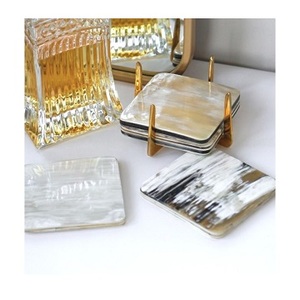 Sous-verre en corne de buffle de meilleure qualité pour sous-verres de restaurant à domicile avec couleur en corne naturelle nouvellement personnalisé pour les hôtels restaurants - Product Image 5
