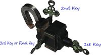 Serrure de jardin robuste au look vintage Cadenas intelligent carré en laiton fonctionnel avec 6 clés (ensemble de 3x2) Puzzle de verrouillage délicat