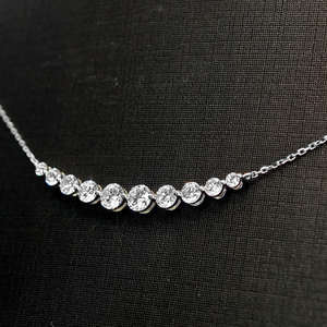 18K blanco \ oro moissanite diamantes collar de diamantes para regalos o bodas joyería de moda - Product Image 5