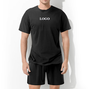 เสื้อยืดแขนสั้นทรงปกติผ้าโพลีเอสเตอร์/คอตตอนคุณภาพดีที่สุดสำหรับผู้ชาย ชุดกางเกงขาสั้น พร้อมโลโก้สั่งทำได้ ไซส์ใหญ่ ระบายอากาศได้ดี น้ำหนักเบา - Product Image 2